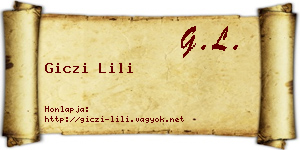 Giczi Lili névjegykártya